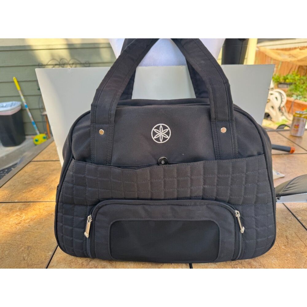 GAIAM Yoga Mat Bag Gym Travel Diaper Pickleball Bag Black